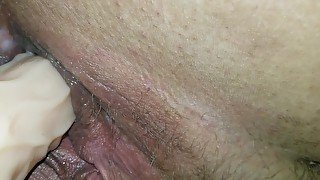 Flexing my creamy wet pussy for you and fucking it with dildo