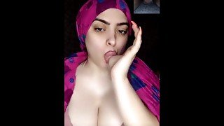 My Big Boobs Hot MILF Stepsister Helps me Cum Out on Video call (When she gets Hot) Arab Audio