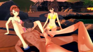 Persona - Footjob party - 3D Hentai