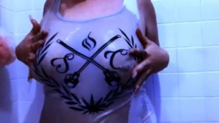 WET T SHIRT ALTERNATIVE GIRL WITH BIG DD TITS