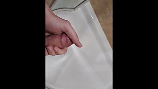 Big Powerful cumshot before my shower (48 hours worth)