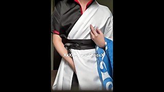 Gintoki cosplay masturbate+loud moan+cum [Part 2]