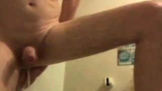 Shower head insertion enema prostate cum milk and wank