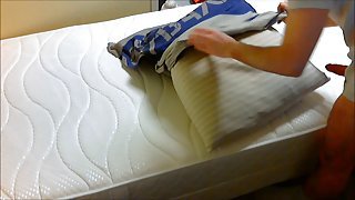 Masturbate on feather pillow