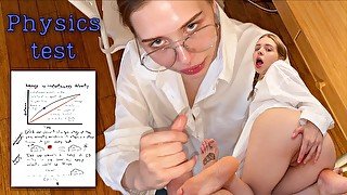 Physics professor is fucking a student. Little slut is swallowing cum