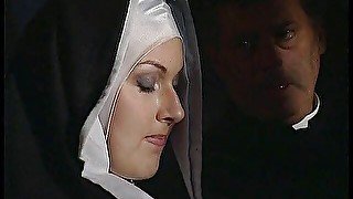 Horny nun wants a hard cock in her immoral ass