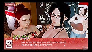 Unlimited Christmas [Xmas Hentai porn play], ep.1. Cheating on my girlfriend with my stepmother's MILF best friends