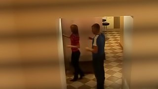 Corridor Action With A horny Couple In A Voyeur Clip