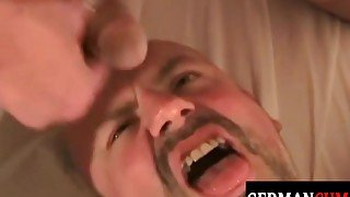 Muscular German DILFs blowing dicks and breeding in trio