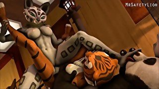 Furry Porn - Kung Fu Panda Fucks Two Tigresses