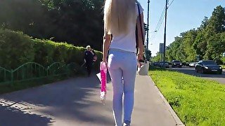 Hot russian blonde with small ass