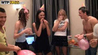 Sexy college fuck at B-day party