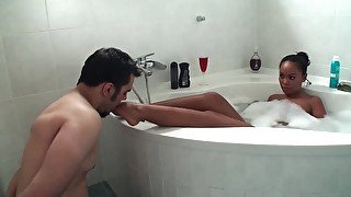 young thai princess toe sucking in bath