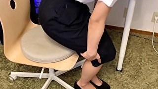 夏服OLのスカートに背後からぶっかけ cum onto office skirt