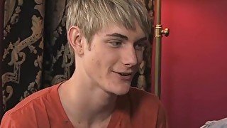 Blonde twink Preston Andrews rimming and pounding cute gay