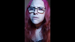 Trans girl jerks off licks fingers