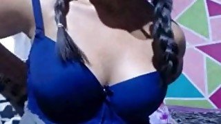 Cute latin girl show all her bras