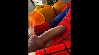 Sexy Spiderman Cums a Huge Web  CAM4 Male