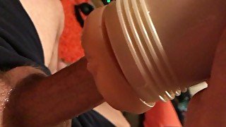 Fleshlight riding my cock and making me cum