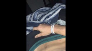 Massaging big cock in secret until blowing a warm load of cum