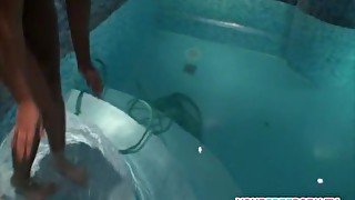 Cute Brunette teen 18+ Fucks in Private Pool