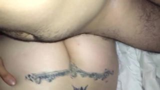 Blonde slut lets daddy hit her tight pussy from the back