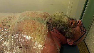 BDSM foot fetish video with an older dude being tortured - HD