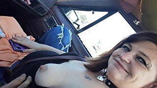 Wife in daddys truck