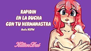 Rapidín en la ducha con tu hermanastra - Erotic Audio Español- KittenDai