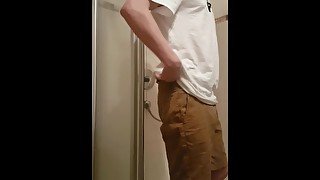 Skater shower fully clothed and cum