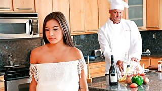 Natural and sensual sex in the kitchen with a hot Zaya Cassidy