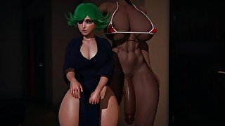 Hot Tatsumaki DESTROYED By A Futa Huge Black Cock