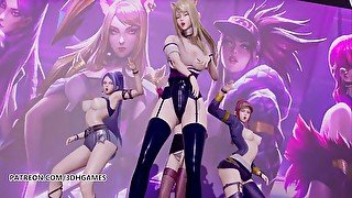 [MMD] Black Pink - How You Like That Striptease Ahri Akali Evelynn Kaisa 3D Erotic Dance