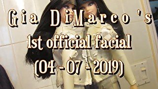 2019: Gia DiMarco's 1st ever facial! just-the-cumshot variant