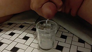 cumming in a shot glass