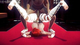 Mitsune chan, 3D 60fps, feet, blowjob, footjob, missionary