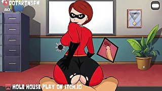 ElastiGirl Reverse Cowgirl X Ray Creampie POV - Hole House