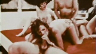 Vintage hairy birthday orgy