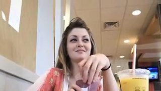 Teen Girl Being Naughty At McDonalds