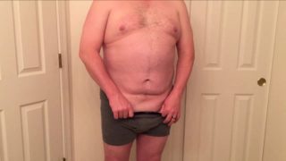 Chubby guy strips down