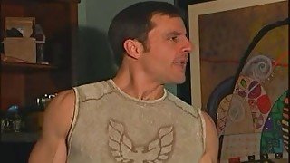 Moustache and hirsute Step dad bonks muscle chap