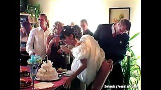 Wedding sluts are fucking in public