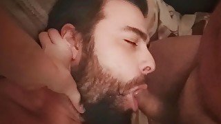 Cuckold threesome husband eat daddy's cum KellyAErick