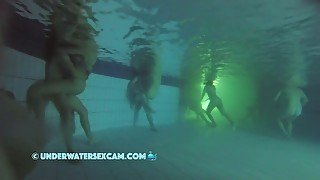 Between All The Horny People This Couple Has Real Sex Underwater In The Public Pool