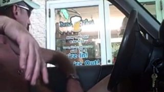 Str8 drive-thru with his dick out