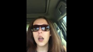 Goddess D Smoking in the Car Wearing Sunglasses and Complaining About Line