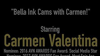 Sexy Carmen Valentina Dildo Drills With Tattooed Bella Ink!