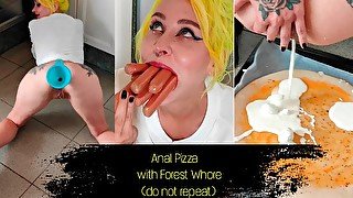 Anal Pizza with Forest Whore (prolapse, messy, filthy, dirty, enema)