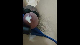 Masturbate with anal butt plug until cum dripping while wearing g string