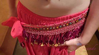 Emma waits for you in a sexy Indian outfit